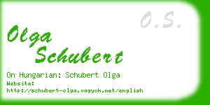 olga schubert business card